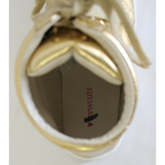 J CREW CREWCUTS GIRLS' MIRROR METALLIC HIGH-TOP SNEAKERS GOLD SIZE K9 Defect - Picture 6 of 7